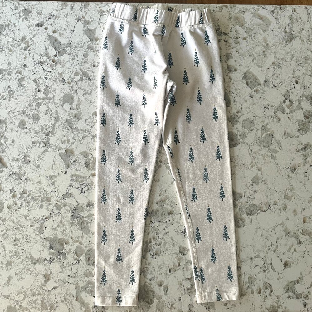 Hanna Andersson Christmas tree leggings sz 6-7
